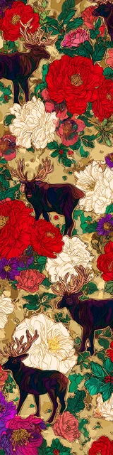 Free printable Christmas bookmarks of a distant herd of reindeer